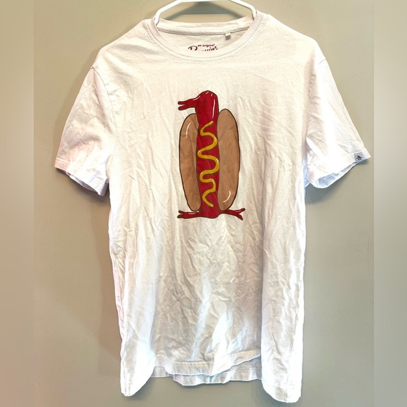 Original Penguin White Tee with Silly Hot Dog Graphic - Medium - Picture 1 of 5